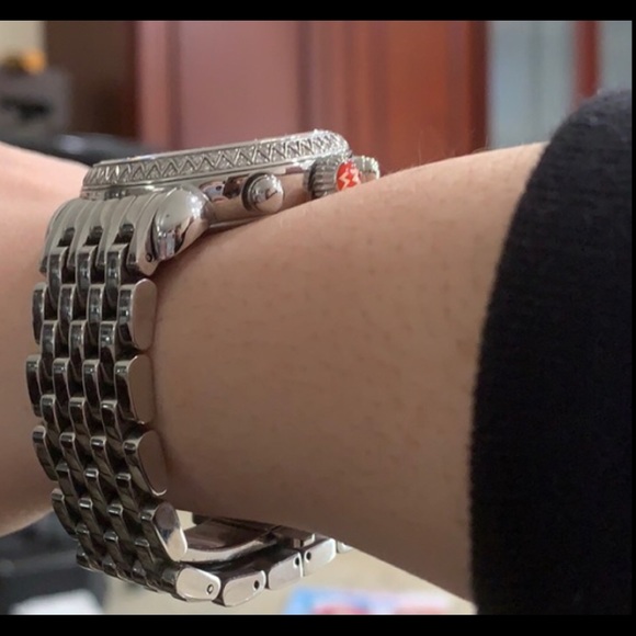 ❌SOLD❌ MICHELE CSX DIAMOND BEZEL CHRONOGRAPH WATCH - Picture 9 of 10